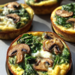 air fryer egg white spinach mushroom omelet cups
