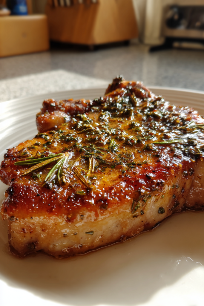 air fryer pork chops with garlic rosemary crust