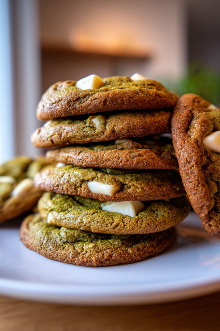 coffee shop style matcha white chocolate cookies chewy