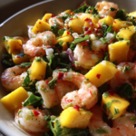 dairy free shrimp salad with mango and chili