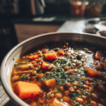 gluten free lentil soup lunch bowls with carrots