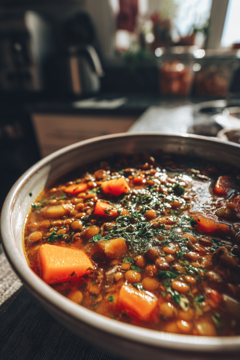 gluten free lentil soup lunch bowls with carrots