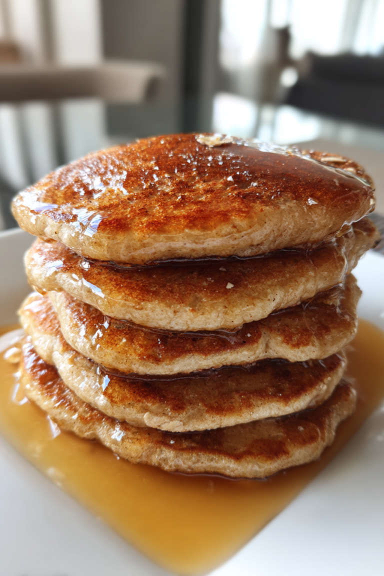 gluten free oatmeal pancakes with maple and cinnamon