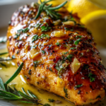 healthy air fryer chicken breast with lemon herbs and garlic