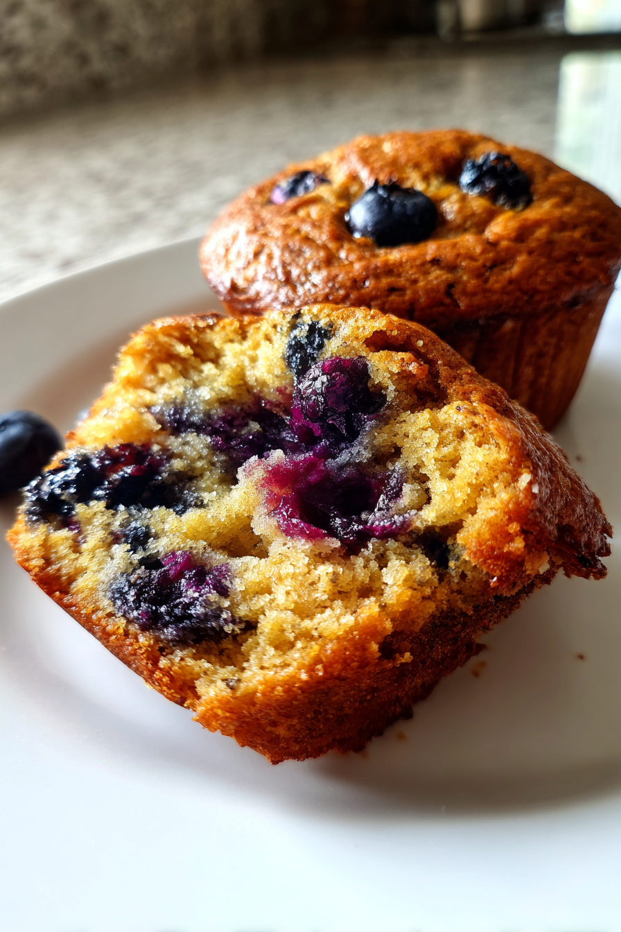 healthy coffee shop style blueberry protein muffins gluten free