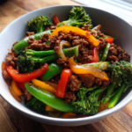 healthy meal prep ground beef and vegetable stir fry