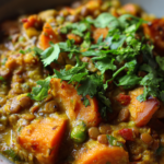 healthy vegan lentil sweet potato curry dairy free