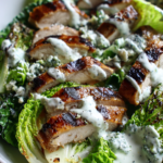 high protein grilled chicken caesar salad with yogurt dressing