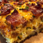 keto bacon and egg breakfast casserole with cheddar
