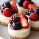 keto cheesecake bites with vanilla and berries cream
