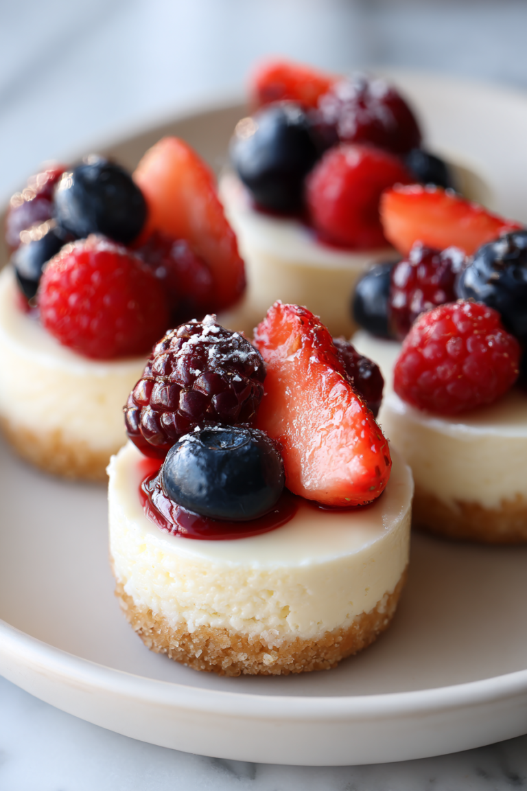keto cheesecake bites with vanilla and berries cream
