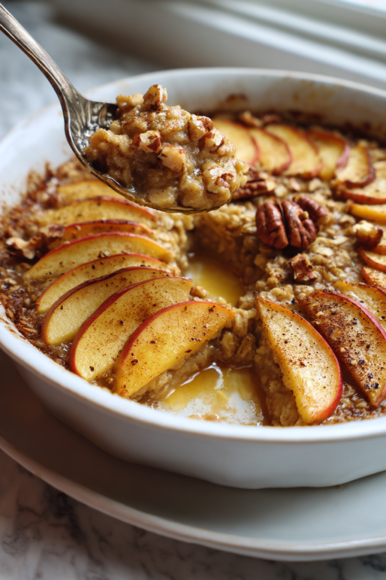 meal prep baked oatmeal with apples cinnamon nuts