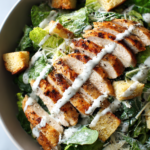 meal prep chicken caesar salad with yogurt dressing