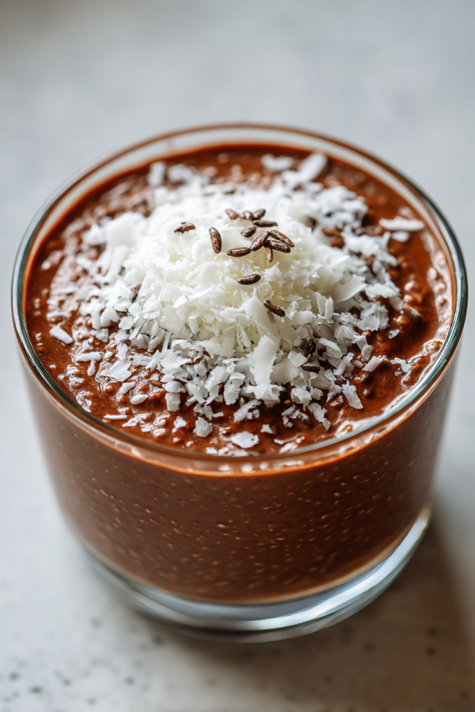 meal prep chocolate chia pudding with coconut milk