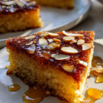 ramadan gluten free almond semolina basbousa with orange syrup