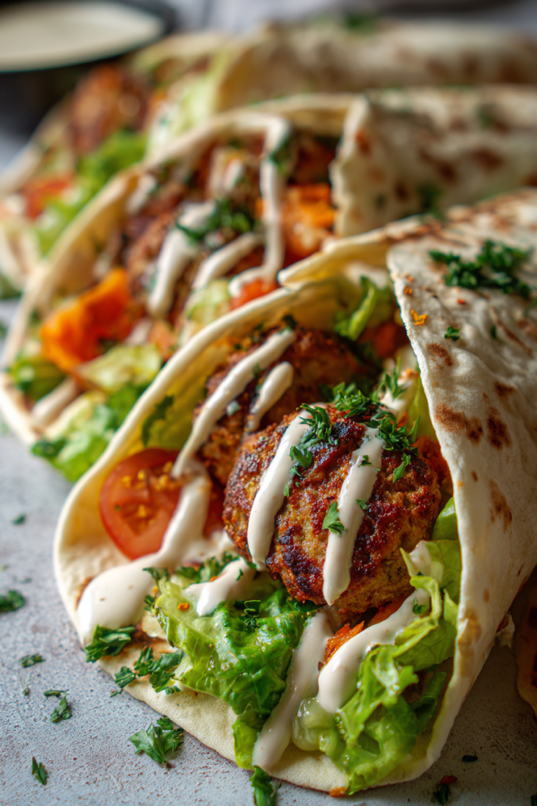 ramadan high protein turkey kofta wraps with tahini