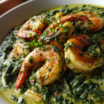 ramadan keto shrimp coconut curry with spinach milk
