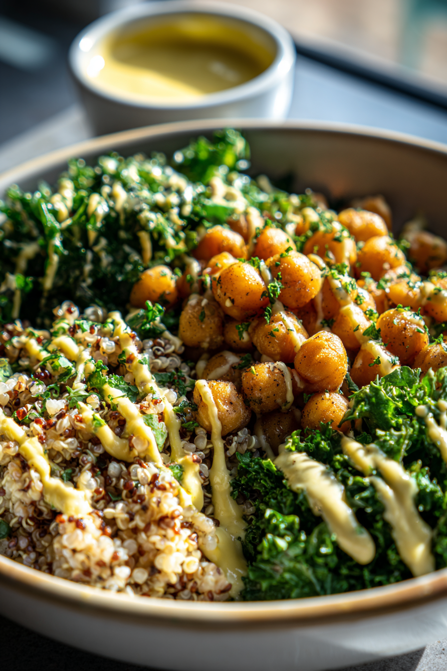 ramadan meal prep chickpea quinoa bowls with lemon herbs