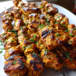 ramadan restaurant style chicken tikka skewers with yogurt marinade