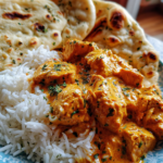 restaurant style chicken tikka masala with basmati rice naan