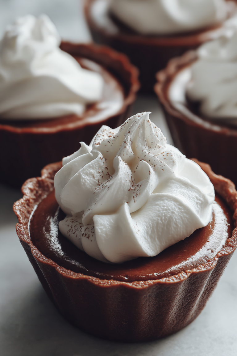 valentine keto chocolate mousse cups with whipped cream topping
