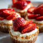 valentine strawberry cheesecake bites gluten free with creamy vanilla filling