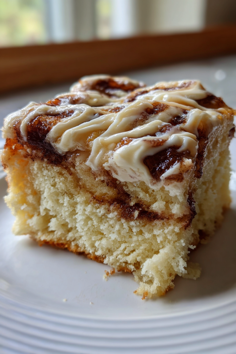 Cinnamon Roll Poke Cake