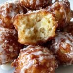 air fryer cardamom apple fritter donut holes glazed