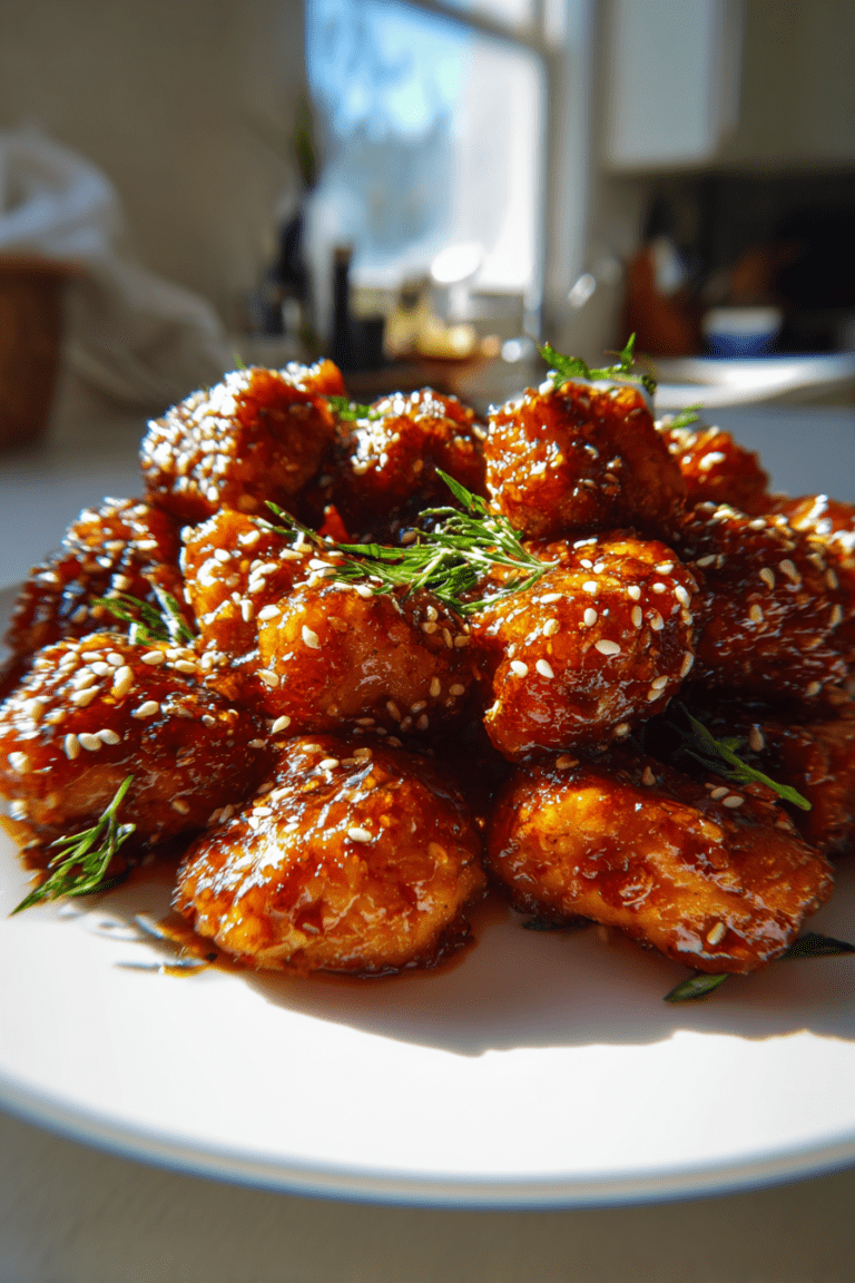 air fryer valentine honey garlic chicken bites with sesame
