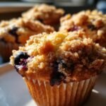 coffee shop style cardamom blueberry streusel muffins tender