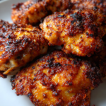gluten free air fryer chicken thighs with garlic paprika crust