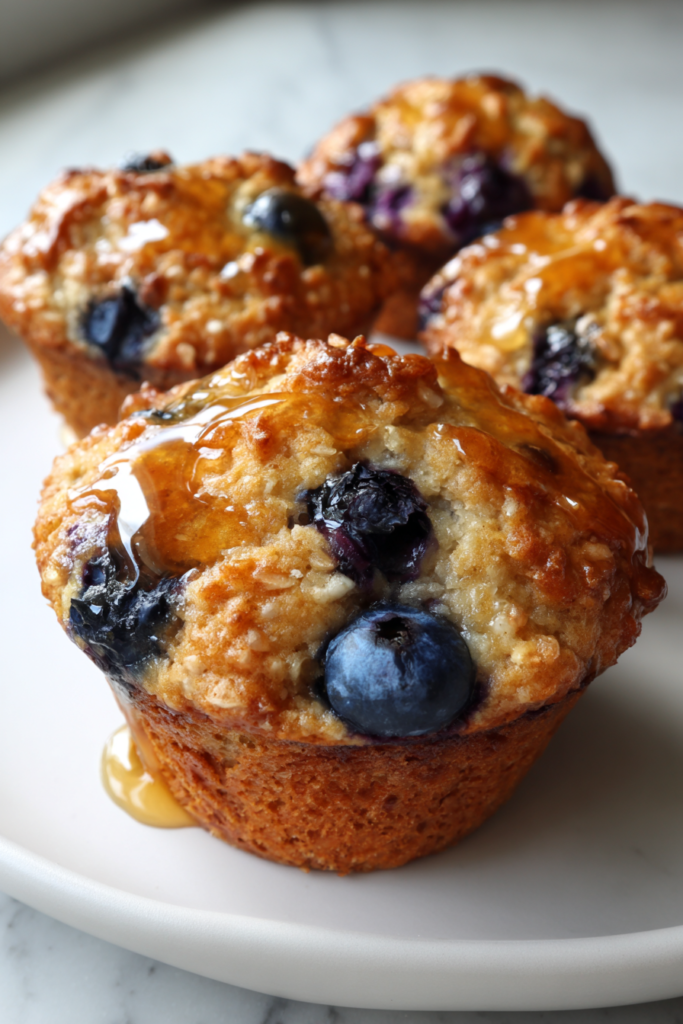 gluten free dairy free blueberry oat muffins with maple