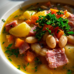 gluten free ham and bean soup with potatoes