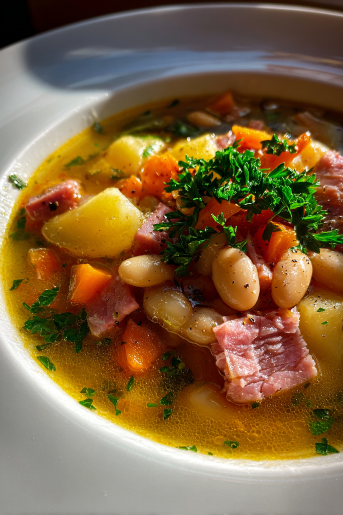 gluten free ham and bean soup with potatoes
