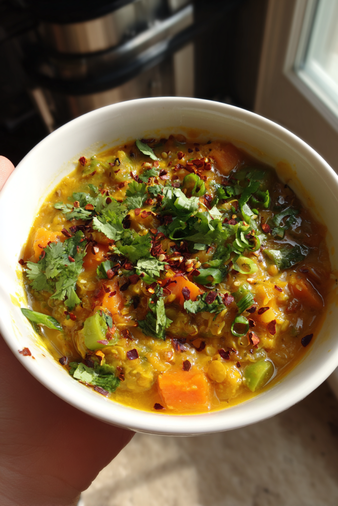 gluten free vegan lentil coconut curry made in one pot