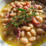 hearty ham and cannellini bean soup with thyme