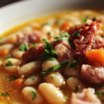 high protein ham and great northern bean soup