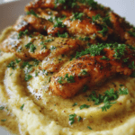 keto valentine creamy garlic parmesan chicken with cauliflower mash