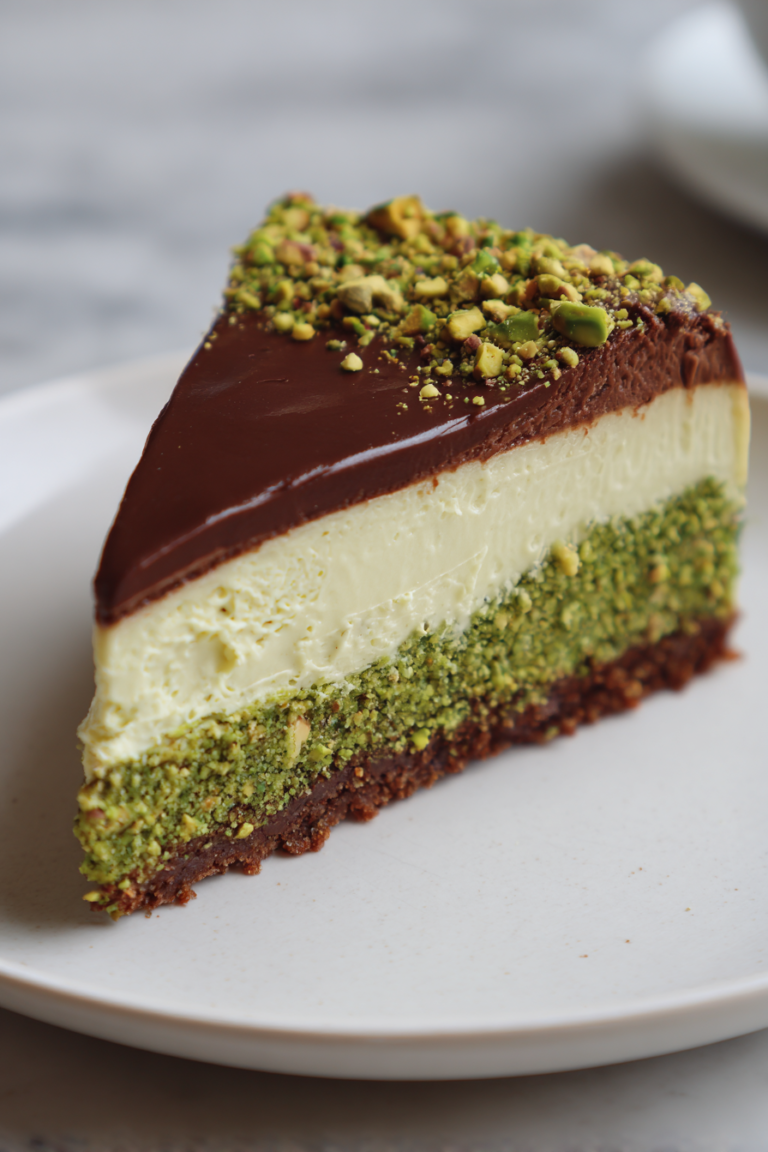 pistachio chocolate cheesecake