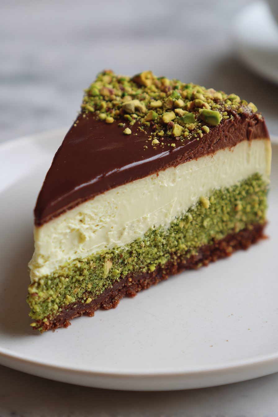 pistachio chocolate cheesecake