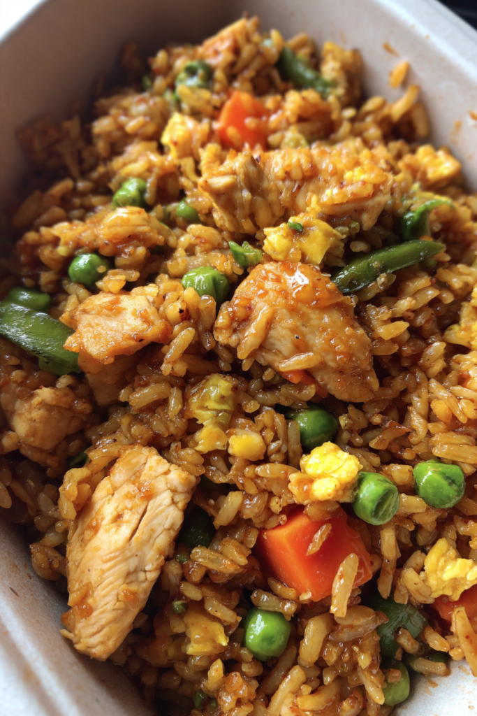 restaurant style gluten free chicken fried rice using tamari