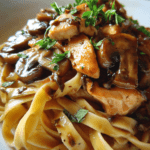 restaurant style valentine chicken marsala pasta in red wine sauce