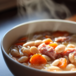 slow cooker ham and white bean soup with carrots