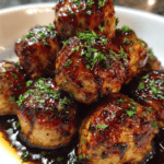 slow cooker valentine balsamic turkey meatballs with herbs
