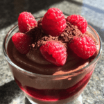 vegan valentine chocolate raspberry mousse with avocado cocoa