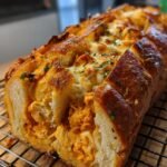Buffalo Chicken Stuffed Garlic Bread