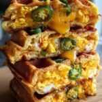 Cheddar Jalapeño Cornbread Waffle Sandwich