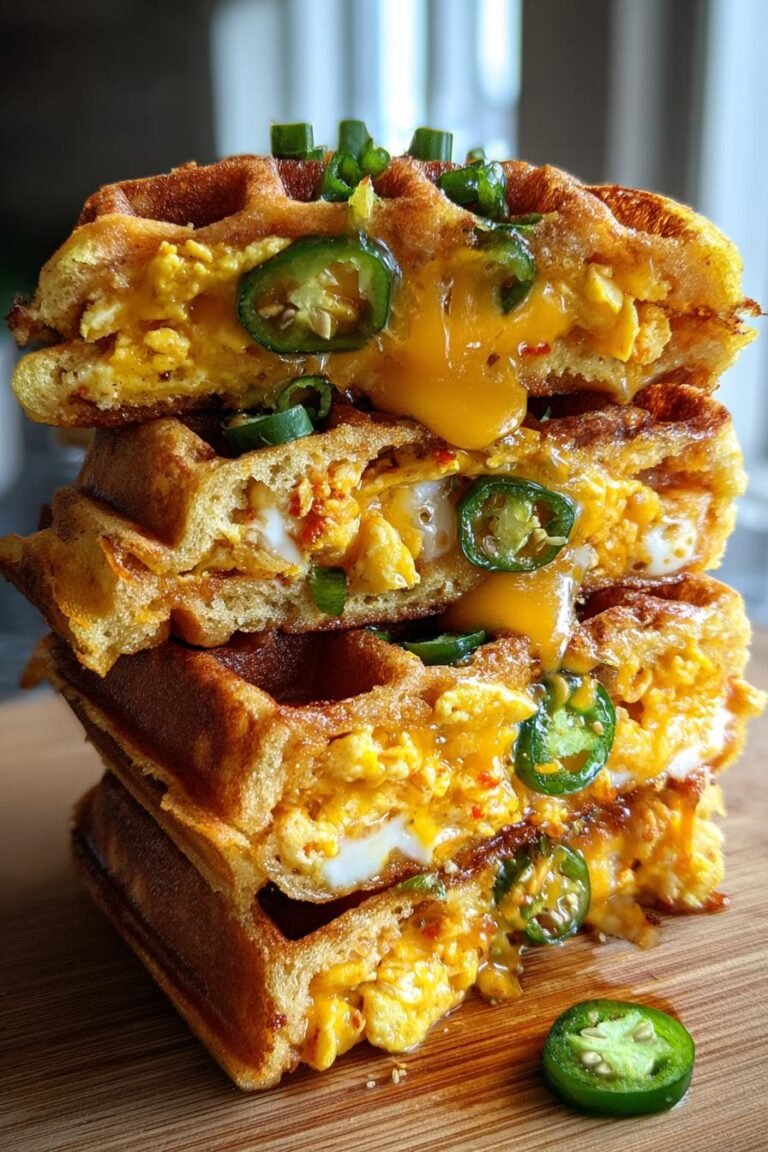 Cheddar Jalapeño Cornbread Waffle Sandwich