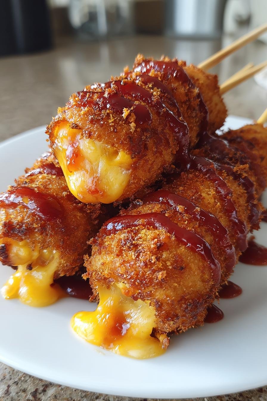 Cheesy Korean Corn Dogs with Flamin’ Hot Crust