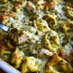 Creamy Pesto Chicken Tortellini Bake